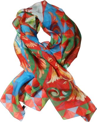Dolce & Gabbana Zijde Bedrukte Vierkante Foulard Sjaal - Dames - Zijden sjaals - Veelkleurig - ONE Size - Accessoires