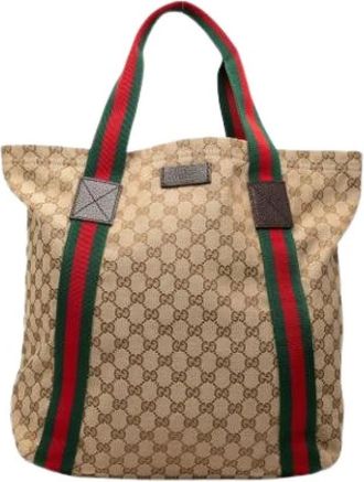 Gucci Pre-owned Canvas Tote - Dames - Vintage Shopper - Beige - ONE Size - Vintage