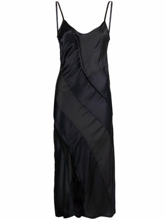 Diesel satin midi slip dress - women - Silk/Viscose - S - Black