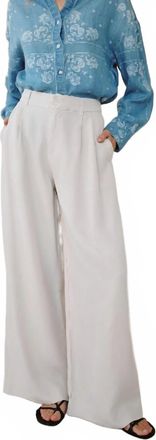 Bella Dahl Double Pleated Wide Leg High Waist Pants In Ivory