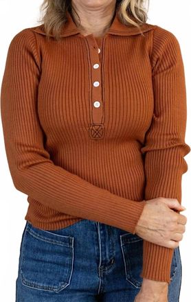 So Me Jayda Collared Top In Rust