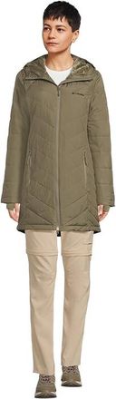 Columbia Heavenly Long Hooded Jacket Womens Coat Stone Green : 2XL, Down/Fleece/Polyester