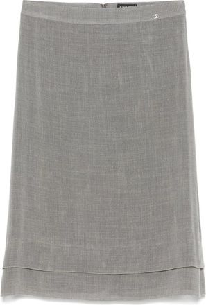 Chanel Gonna midi con zip 1999 - Grigio