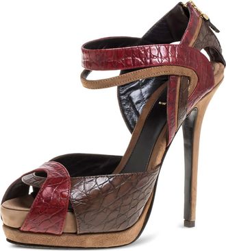 Fendi Sandali con effetto coccodrillo 130mm - Multicolore