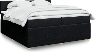 vidaXL Vidaxl - Cama Box Spring Con Colch&oacute;n Tela Negro 200x200 Cm