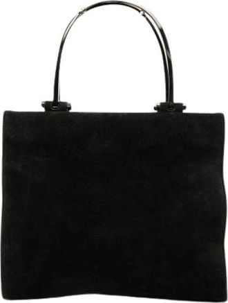 Gucci Pre-owned Vintage Suede Handbag - Dames - Vintage Handtas - Zwart - ONE Size - Leer - Vintage