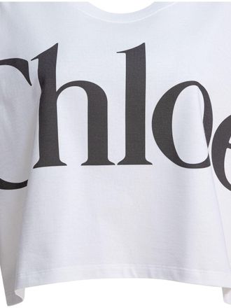 Chloé Logo Cotton Cropped T-Shirt