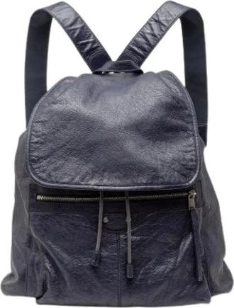 Balenciaga Pre-owned Leather balenciaga-bags - Dames - Vintage Rugzakken - Blauw - ONE Size - Vintage