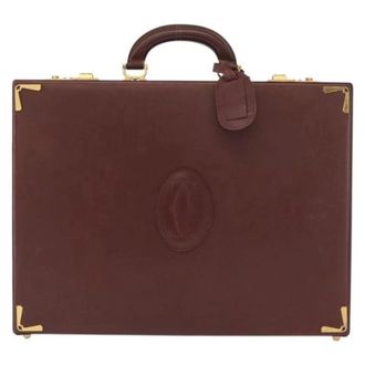 Cartier Vintage, unisex, Rood, ONE Size, Leer, Pre-owned Vintage Handtas