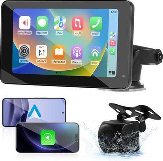 OEM Pantalla Para Coche De 7 Pulgadas Con Carplay, Navegaci&oacute;n Android Y Control Por Voz - Pantalla Multimedia Con Mirror Link Y Funciones T&aacute;ctiles