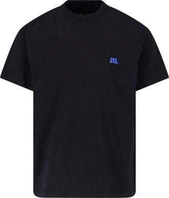 Jil Sander Black Crewneck Logo Cotton T-Shirt