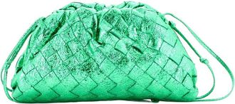 Bottega Veneta Green Intrecciato Sheep Leather The Pouch Mini (Authentic Pre- Loved)