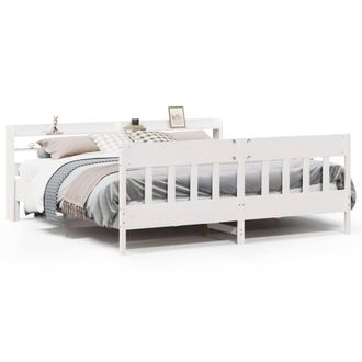 Berkfield Home Bed Frame without Mattress White 180x200 cm Super King Solid Wood Pine