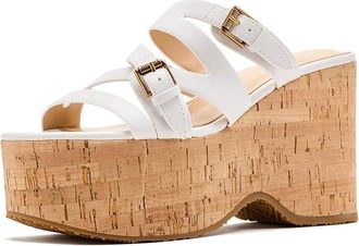 Guess Nailah Womens Wedge Shoes White : 8.5 M, Synthetic/Textile