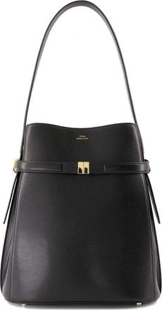 Toteme Womens Belted Cowhide Bucket Bag Black