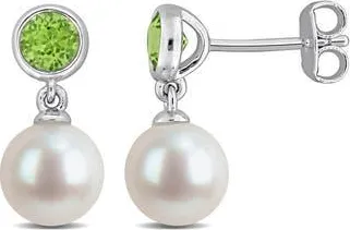 Delmar Semiprecious Stone & Cultured Pearl Drop Earrings in Green at Nordstrom Rack
