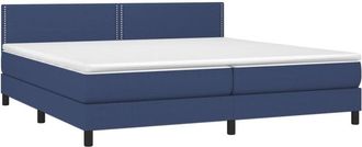 vidaXL Vidaxl - Cama Box Spring Colch&oacute;n Y Luces Led Tela Azul 200x200 Cm