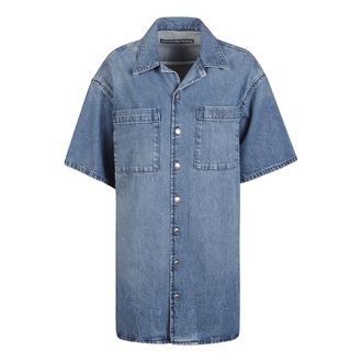 Alexander Wang Alexander Wang, Denim Shirts, female, Blue, Size: XS Boxy Denim Shirtdress