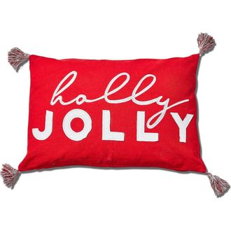 Tag Holly Red Cotton Throw Pillow for Christmas Winter Decor at Nordstrom, Size Medium