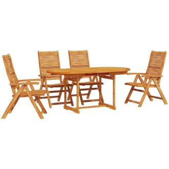 vidaXL Conjunto De Comedor De Jard&iacute;n 5 Pcs Marr&oacute;n Vidaxl