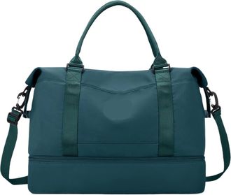 Generic Weekender Bags,Compatible For Women,Personal Item Travel Bag with Shoes Compartment,Overnight Duffel with Toiletry(Peacock Blue)