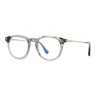 Tom Ford Eyeglasses Square Full Rim, Transparent Light Brown Frame And Clear Blue Light Block Lens Ft5905-B045
