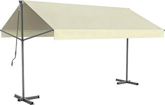 Concept Usine Toldo doble pendiente manual 4 x 1,5/1,5 m beige repelente al agua