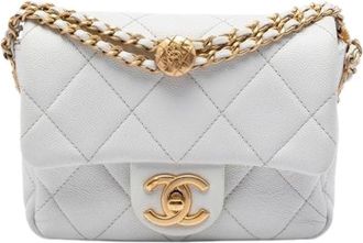 Chanel Pre-owned Quilted Caviar Leather Crossbody - Dames - Vintage Schoudertas - Wit - ONE Size - Leer - Vintage