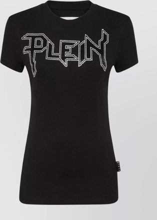 Philipp Plein crew neck fitted silhouette short sleeves stretch fabric