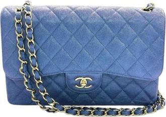 Chanel Pre-owned Vintage Schoudertas - Dames - Vintage Schoudertas - Blauw - ONE Size - Leer - Vintage