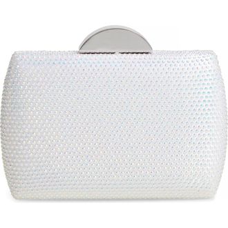 Nina Pacey Crystal Minaudi&egrave;re in White Ab at Nordstrom