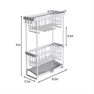 OEM Escurridor De Platos Blanco De Dos Niveles + Soporte Para Cubiertos, Estante Estrecho Para Ventana De Cocina, Escurridor De Platos Para Uso Dom&eacute;stico