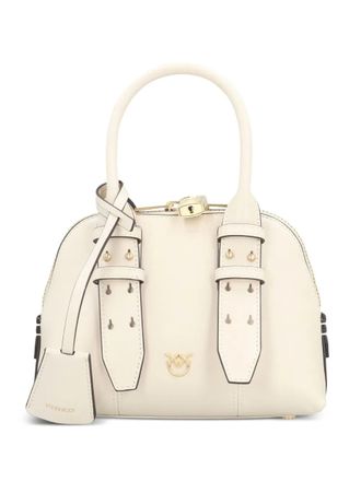 Pinko mini Escape leather bowling tote bag - women - Calf Leather/Polyurethane/Cotton - One Size - Neutrals