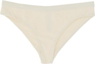Jil Sander White Solid Bikini Bottom Swimwear