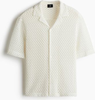 H&M Freizeithemd in Loose Fit - Weiss
