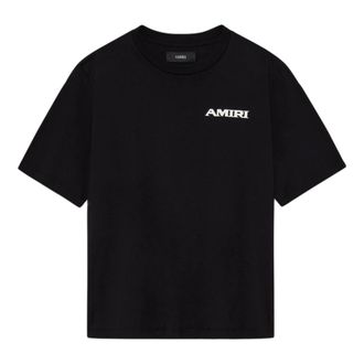 Amiri T-Shirts, male, Black, Size: S Cotton T-Shirt With Front Logo