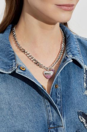 Marc Jacobs Necklace With A Heart-shaped Pendant, Womens, Silver