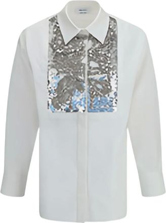 Alexander McQueen Camicia con paillettes - Bianco