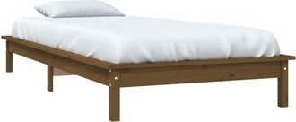 vidaXL Giroletto senza Materasso Marrone Ambra Single Legno Massello vidaXL