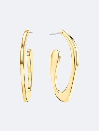 Calvin Klein Womens Round Organic Shape Earrings - Metallic - OS