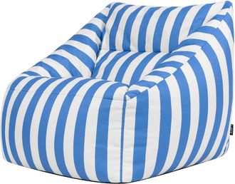 Icon Brand Puf sill&oacute;n para interior y exterior en tejido de rayas azul de cobalto