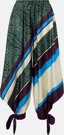 Alemais Al&eacute;mais Pantaloni Joni in twill di seta con stampa