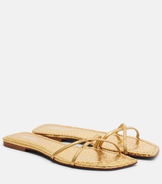 PARIS TEXAS Biarritz metallic leather sandals