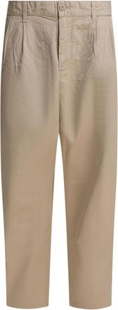 Carhartt Work in Progress Geplooide katoenen keperstof broek - Heren - Chinos - Beige - W34 - Katoen - Broeken
