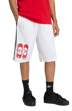 adidas The Shorts Roses Drawstring Soccer Shorts in White/Collegiate Green/ at Nordstrom, Size X-Large