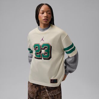 Nike Jordan Womens Jordan Essentials Girlfriend Fit T-Shirt in White | IZ4040-133