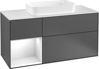 Villeroy & Boch Villeroy&boch - Finion, Muebles De Ba&ntilde;o, 1200 X 603 X 501 Mm, Angular, Con Estanter&iacute;a (iluminada), Modelo Suspendido, Fabricado En Madera, Lavabo En E