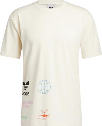 adidas Made with Nature Multi Logo Tee Ivory White HI2963