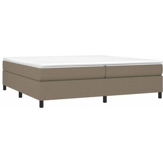 vidaXL Vidaxl - Cama Box Spring Con Colch&oacute;n Tela Gris Taupe 200x200 Cm