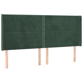 vidaXL Cabecero Con Led De Terciopelo Verde Oscuro 203x16x118/128 Cm Vidaxl